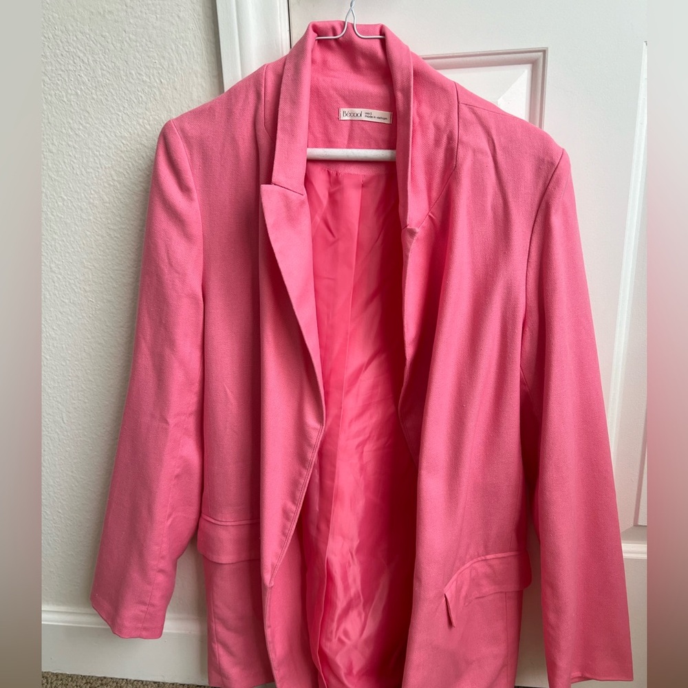 Pink Cotton Blazer
